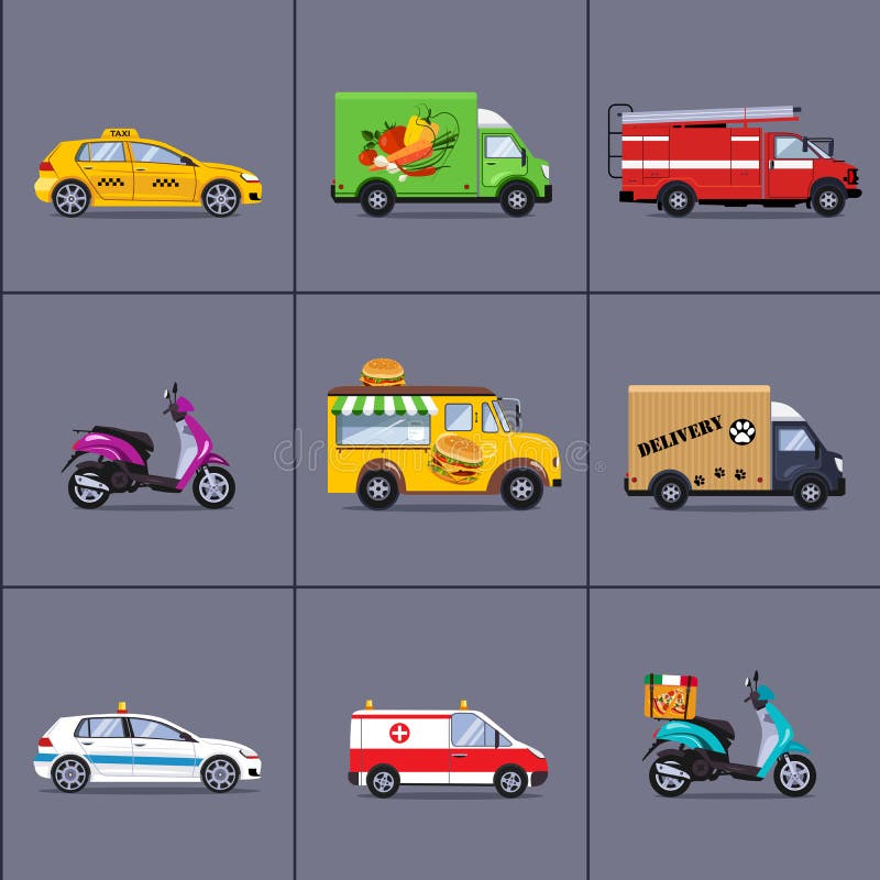Vector de los diversos coches urbanos y de la ciudad, vehículos libre illustration Vector de los diversos coches urbanos y de la ciudad, vehículos libre illustration