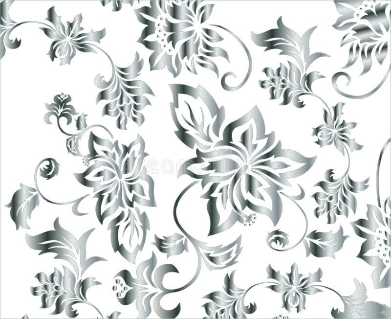 Vector de plata adornado del modelo del fondo de la flor libre illustration Vector de plata adornado del modelo del fondo de la flor libre illustration