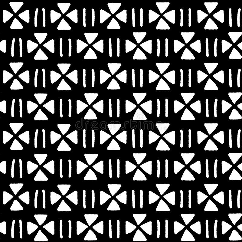 Vector de tipar geometric etnic alb-negru fără sudură stock illustration