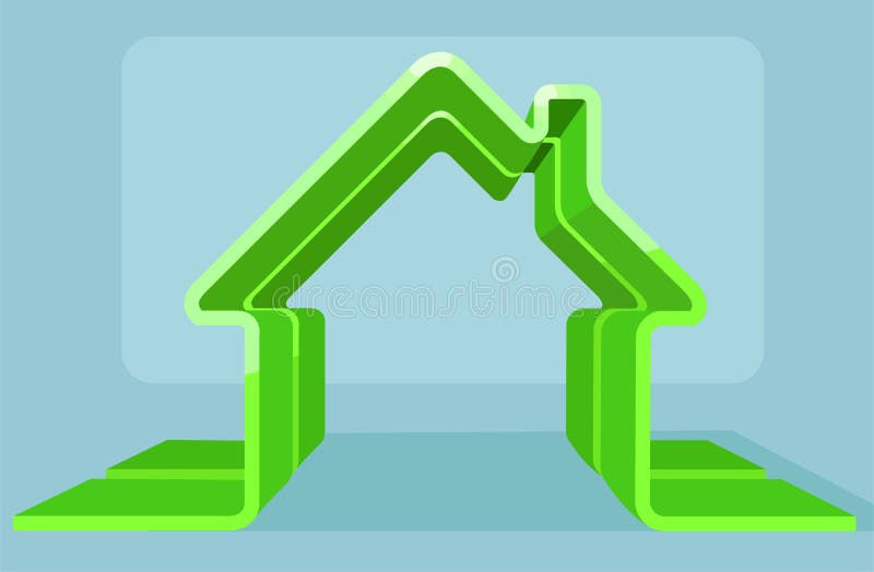Vector de un esquema de la casa verde ilustración del vector Vector de un esquema de la casa verde ilustración del vector