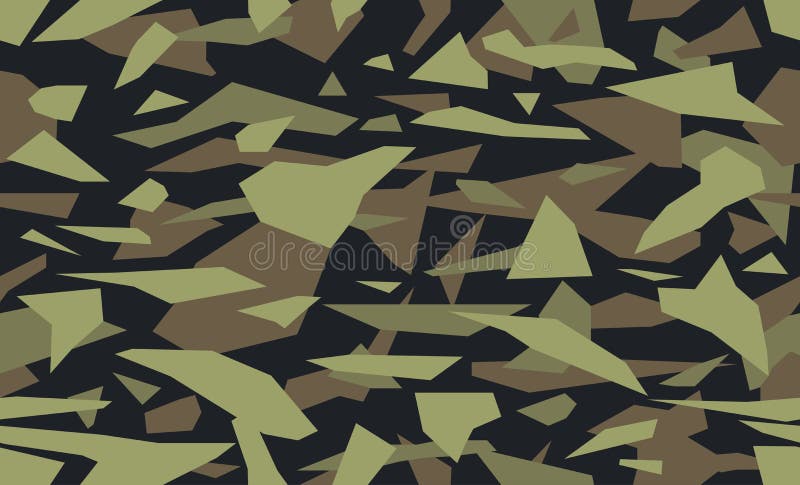 Geometric yellow camouflage texture, seamless pattern. Abstract modern  urban camo endless background. Ornament for fabric and fashion print.  Vector illustration. Stock Vector