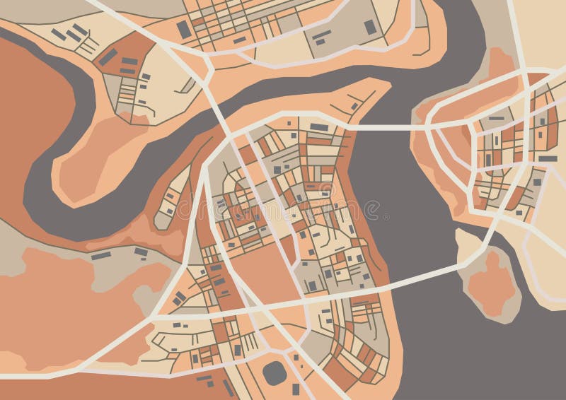 Vector decorative city map stock vector. Illustration of avenue - 82347312