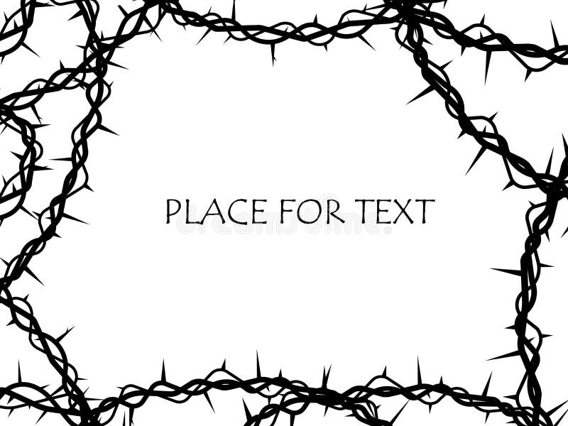 Vector decorative frame branch of thorns. The symbol of Christian Easter, the resurrection. The element is on a light stock illustration Vector decorative frame branch of thorns. The symbol of Christian Easter, the resurrection. The element is on a light stock illustration
