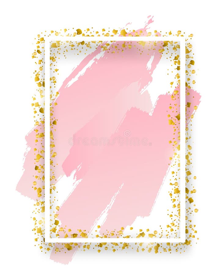 Vector Decorative Square Frame with Glitter Tinsel of Confetti. Glowing ...