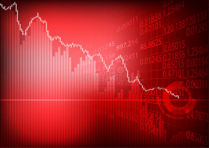 Vector : Decrease business graph and stockboard with circuit breaker. Decrease business concept vectors