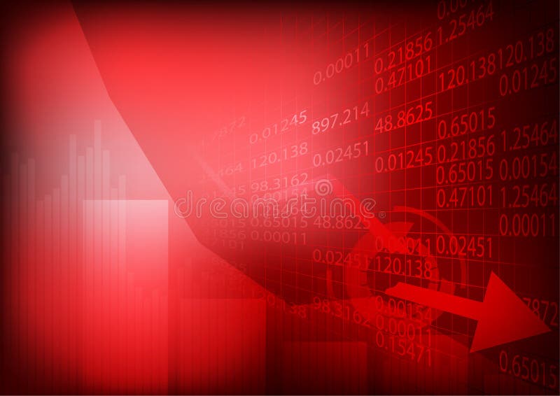 Vector : Decrease business graph and stockboard with circuit breaker. Decrease business concept vectors