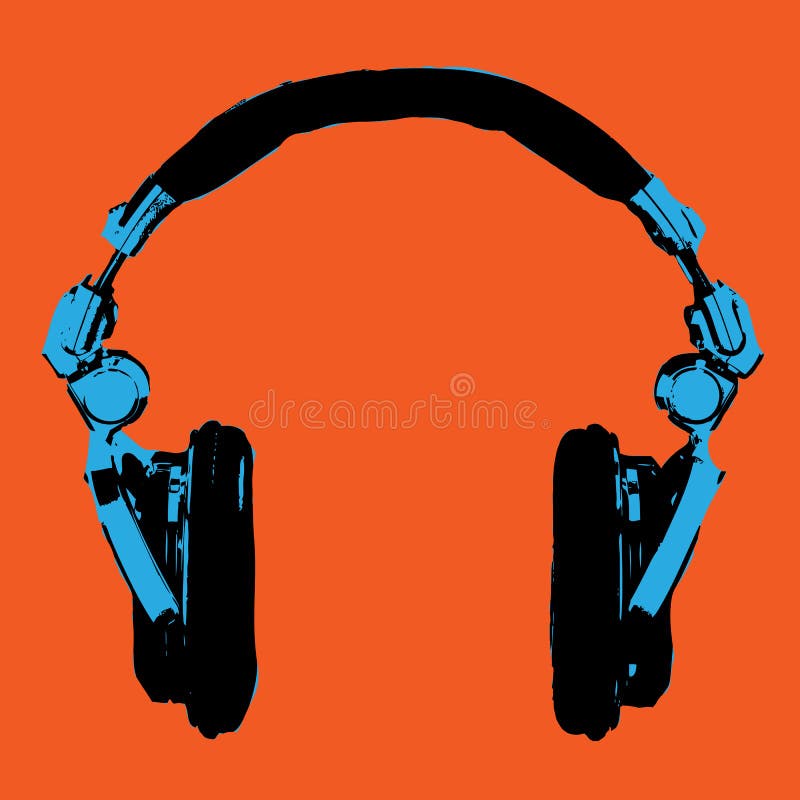 Vector del arte pop de los auriculares ilustración del vector Vector del arte pop de los auriculares ilustración del vector