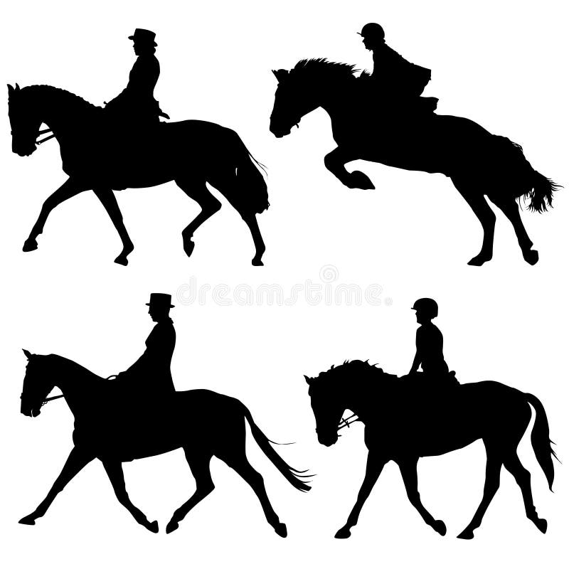 Vector del caballo y de los jinetes libre illustration Vector del caballo y de los jinetes libre illustration