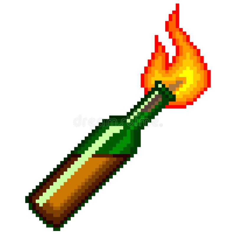Vector del cóctel molotov del pixel