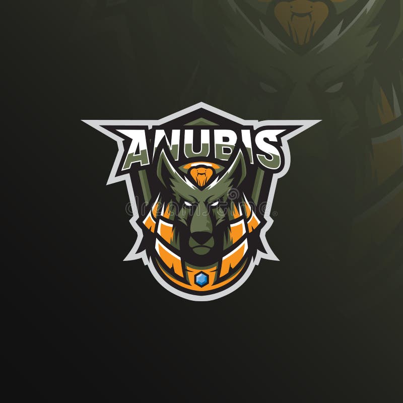 Vector del diseño de la mascota del logotipo de Anubis con el estilo moderno del concepto del ejemplo para la impresión de la ins ilustración del vector Vector del diseño de la mascota del logotipo de Anubis con el estilo moderno del concepto del ejemplo para la impresión de la ins ilustración del vector