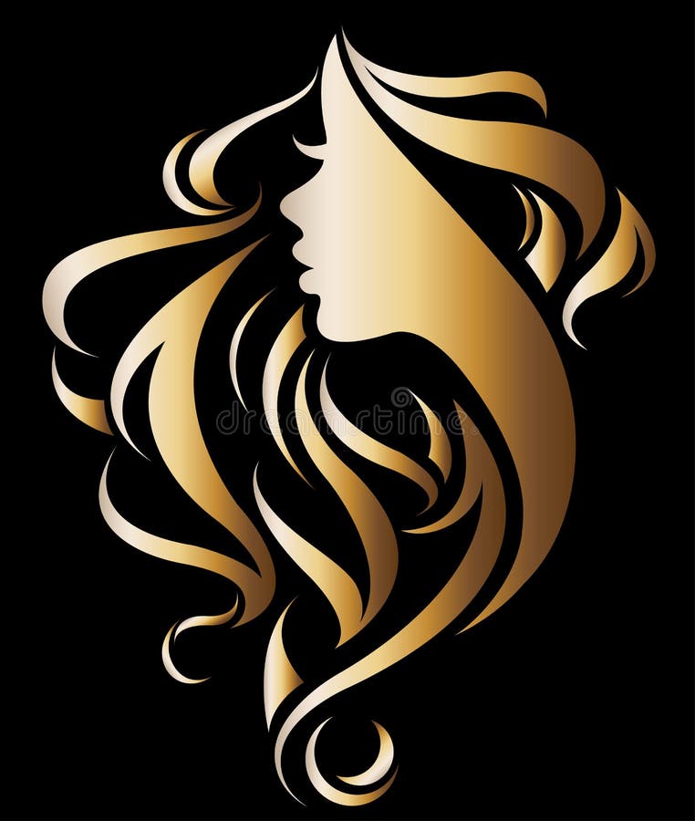 Vector del ejemplo del icono de oro de la silueta de las mujeres ilustración del vector