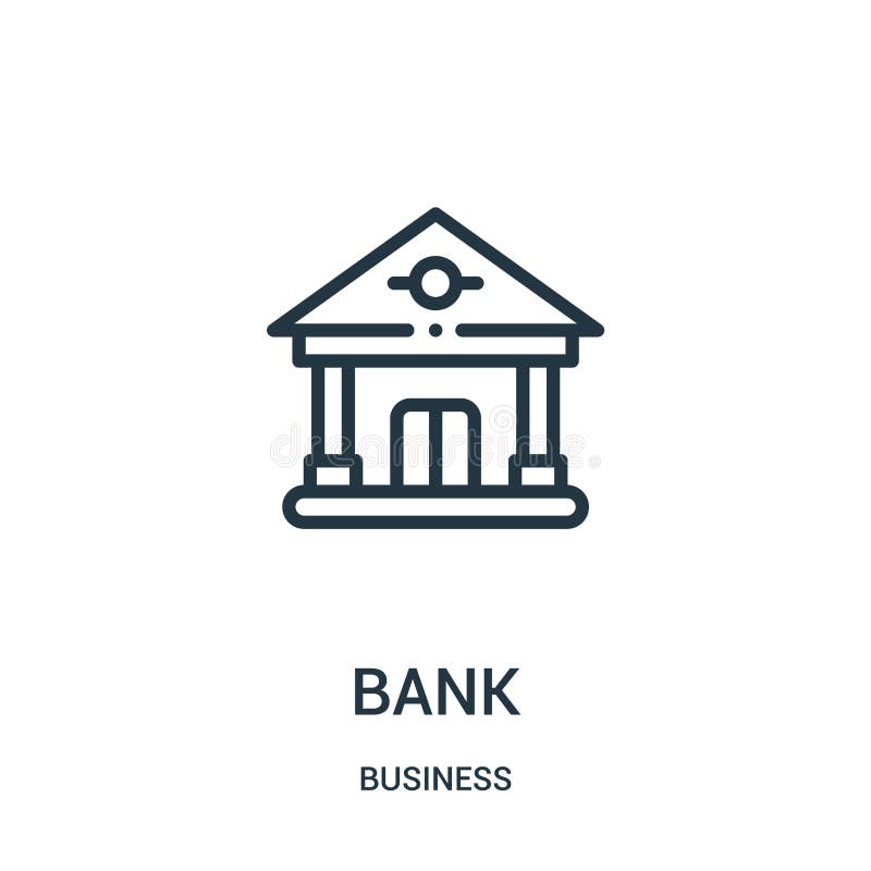 vector del icono del banco de la colección del negocio L?nea fina ejemplo del vector del icono del esquema del banco S?mbolo line ilustración del vector vector del icono del banco de la colección del negocio L?nea fina ejemplo del vector del icono del esquema del banco S?mbolo line ilustración del vector