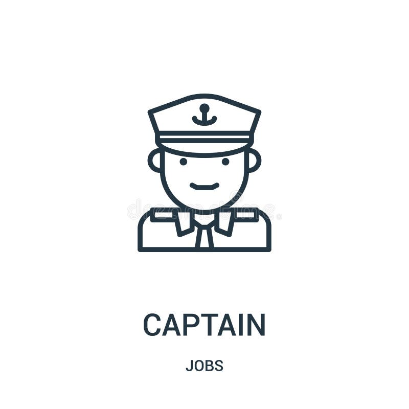 vector del icono del capitán de la colección de los trabajos L?nea fina ejemplo del vector del icono del esquema del capit?n S?mb stock de ilustración vector del icono del capitán de la colección de los trabajos L?nea fina ejemplo del vector del icono del esquema del capit?n S?mb stock de ilustración