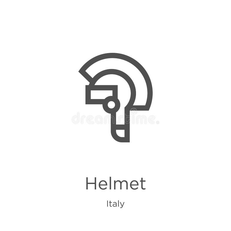 vector del icono del casco de la colección de Italia L?nea fina ejemplo del vector del icono del esquema del casco Esquema, l?nea libre illustration vector del icono del casco de la colección de Italia L?nea fina ejemplo del vector del icono del esquema del casco Esquema, l?nea libre illustration