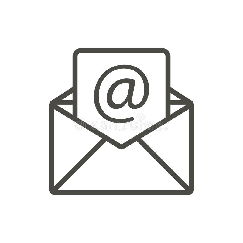 Vector del icono del correo electrónico Línea símbolo abierto del correo