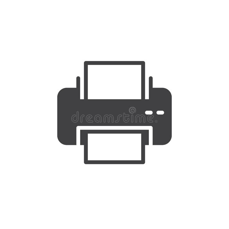 Vector de icono de impresora, señal plana rellena libre illustration