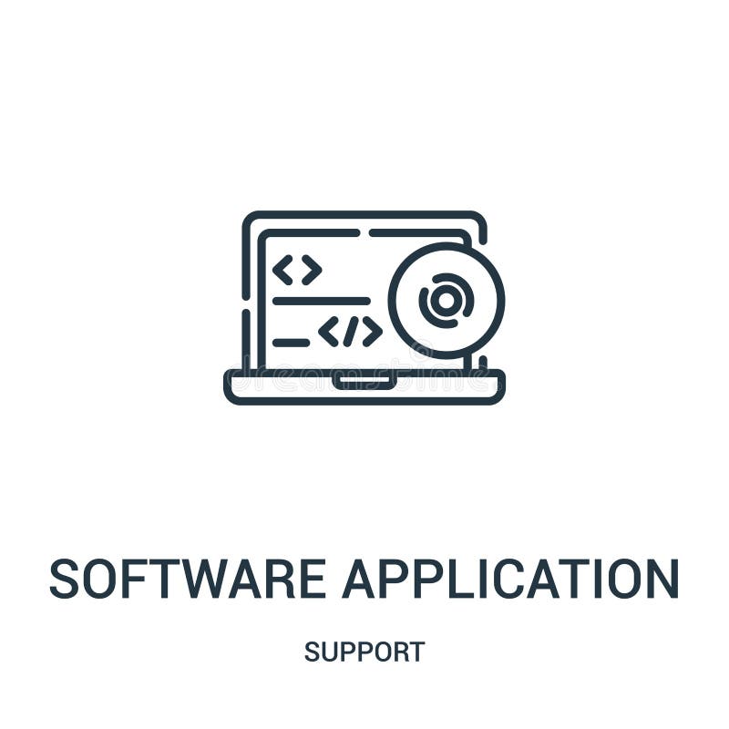 vector del icono de la aplicación de software de la colección de la ayuda Línea fina ejemplo del vector del icono del esquema de ilustración del vector vector del icono de la aplicación de software de la colección de la ayuda Línea fina ejemplo del vector del icono del esquema de ilustración del vector