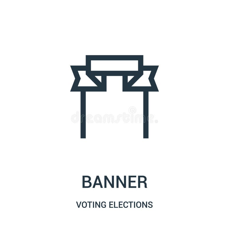 Vector del icono de la bandera de la colección de votación de las elecciones Línea fina ejemplo del vector del icono del esquema ilustración del vector
