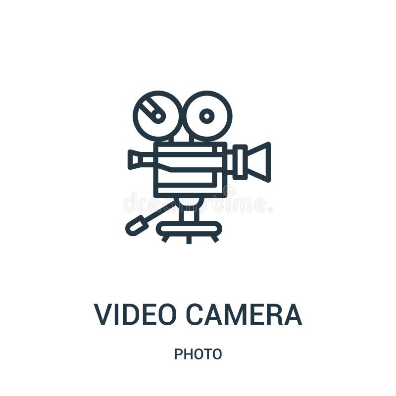vector del icono de la cámara de vídeo de la colección de la foto Línea fina ejemplo del vector del icono del esquema de la cámar libre illustration vector del icono de la cámara de vídeo de la colección de la foto Línea fina ejemplo del vector del icono del esquema de la cámar libre illustration