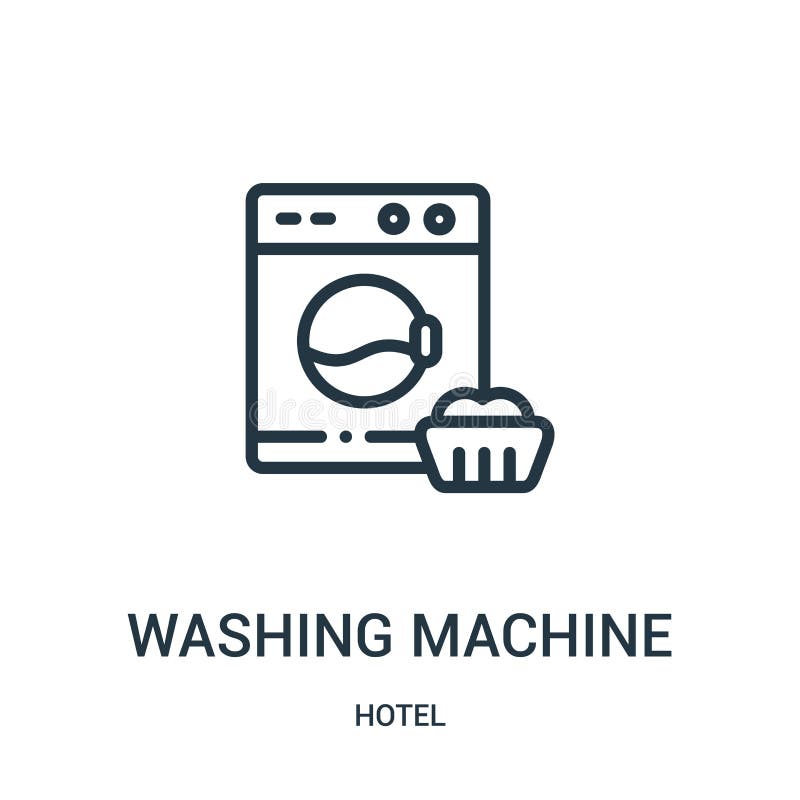 vector del icono de la lavadora de la colección del hotel L?nea fina ejemplo del vector del icono del esquema de la lavadora ilustración del vector vector del icono de la lavadora de la colección del hotel L?nea fina ejemplo del vector del icono del esquema de la lavadora ilustración del vector