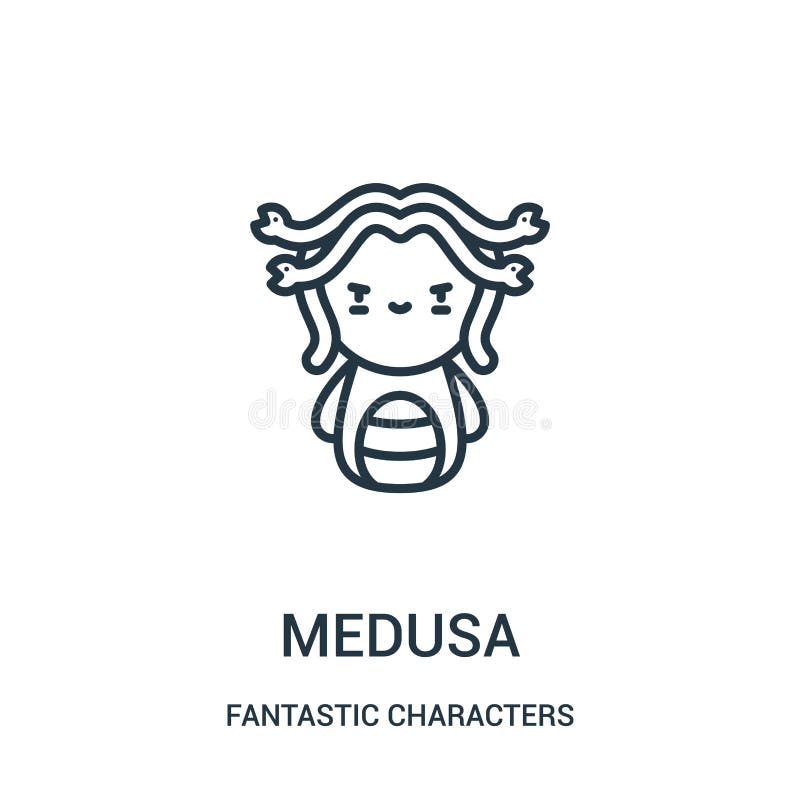 vector del icono de la medusa de la colección fantástica de los caracteres Línea fina ejemplo del vector del icono del esquema de stock de ilustración vector del icono de la medusa de la colección fantástica de los caracteres Línea fina ejemplo del vector del icono del esquema de stock de ilustración