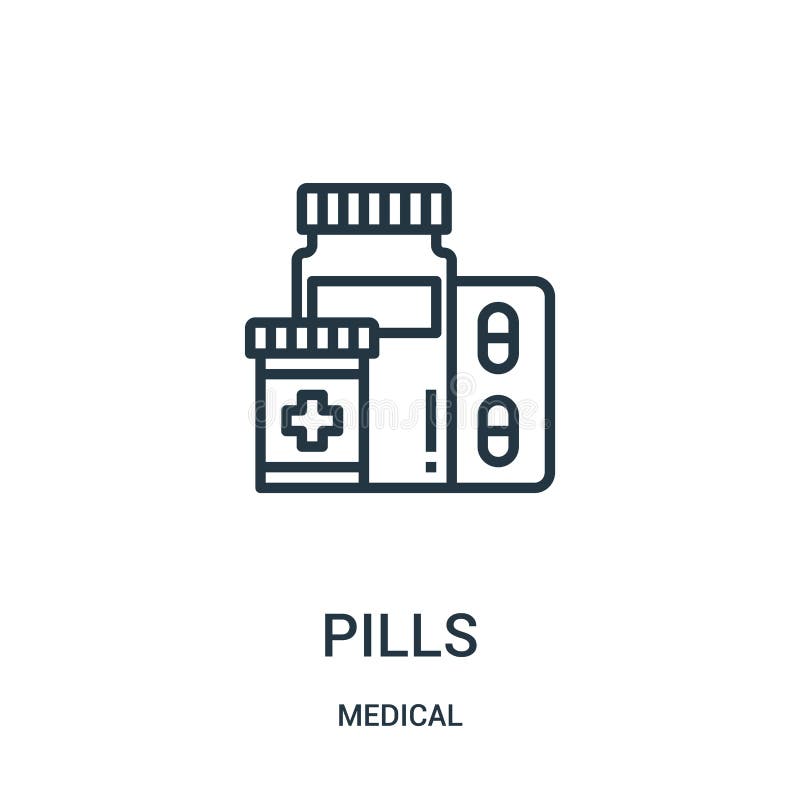 vector del icono de las píldoras de la colección médica Línea fina ejemplo del vector del icono del esquema de las píldoras Símbo ilustración del vector vector del icono de las píldoras de la colección médica Línea fina ejemplo del vector del icono del esquema de las píldoras Símbo ilustración del vector