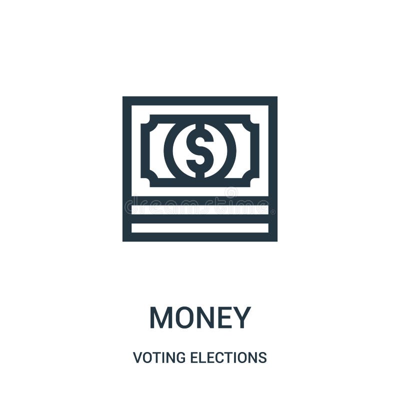 Vector del icono del dinero de la colección de votación de las elecciones Línea fina ejemplo del vector del icono del esquema del stock de ilustración