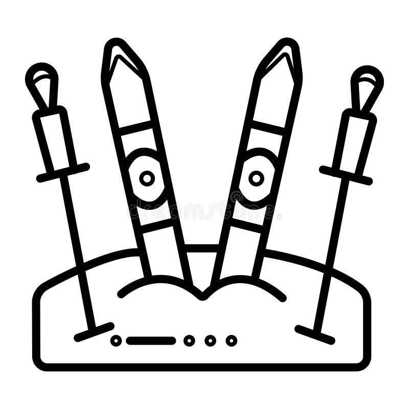 Vector del icono del esqu? stock de ilustración Vector del icono del esqu? stock de ilustración