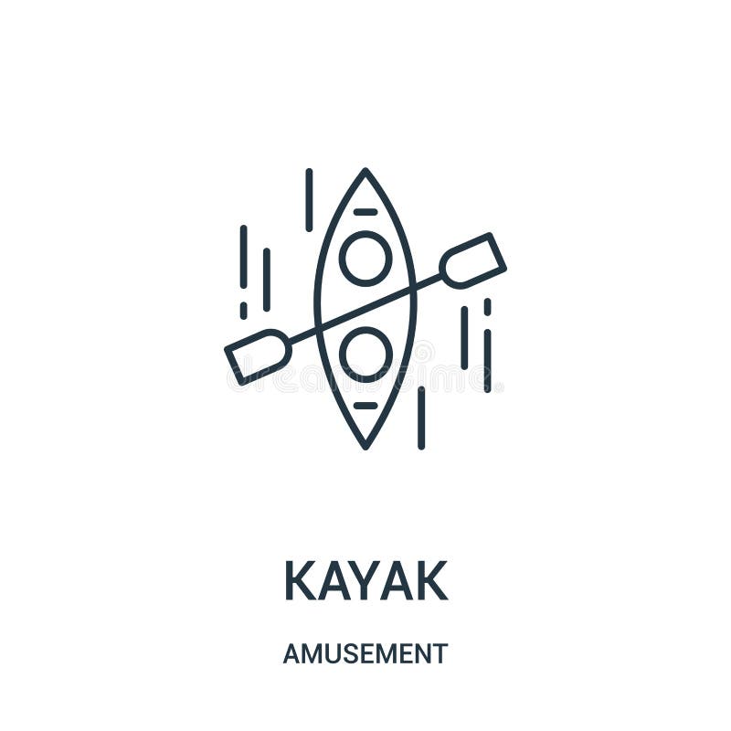 Vector del icono del kajak de la colección de la diversión L? nea fina ejemplo del vector del icono del esquema del kajak ilustración del vector