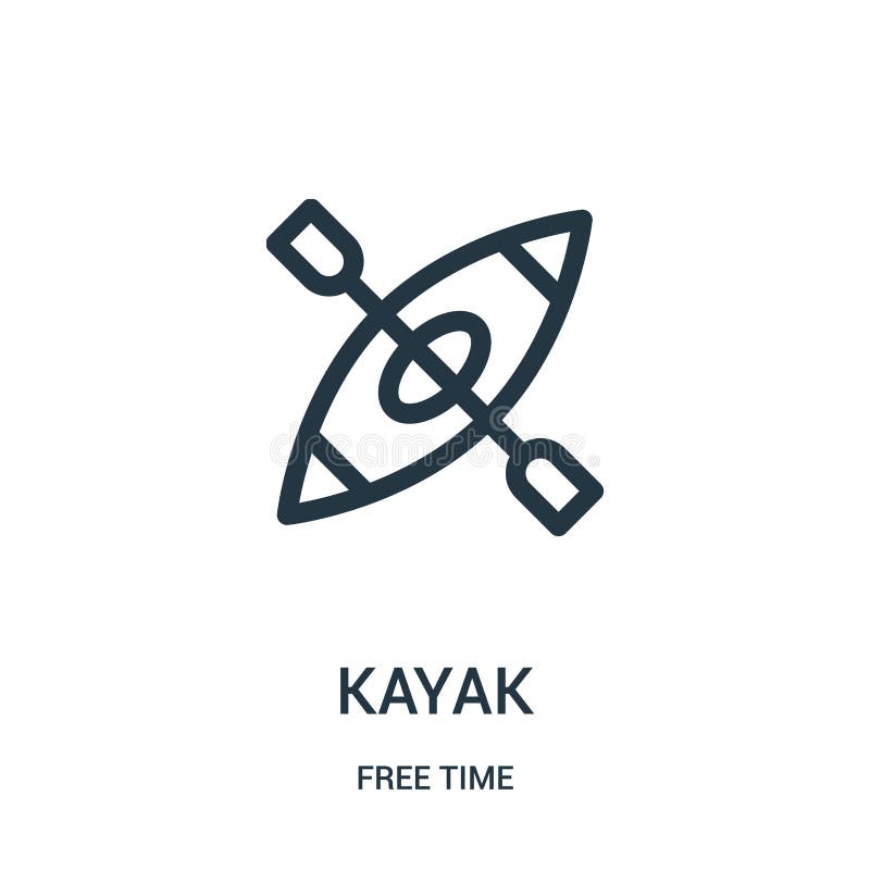 Vector del icono del kajak de la colección del tiempo libre Línea fina ejemplo del vector del icono del esquema del kajak Símbolo ilustración del vector