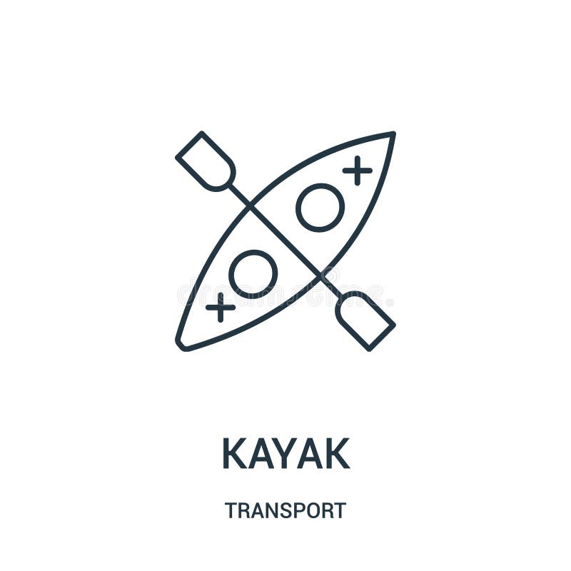 Vector del icono del kajak de la colección del transporte L? nea fina ejemplo del vector del icono del esquema del kajak ilustración del vector