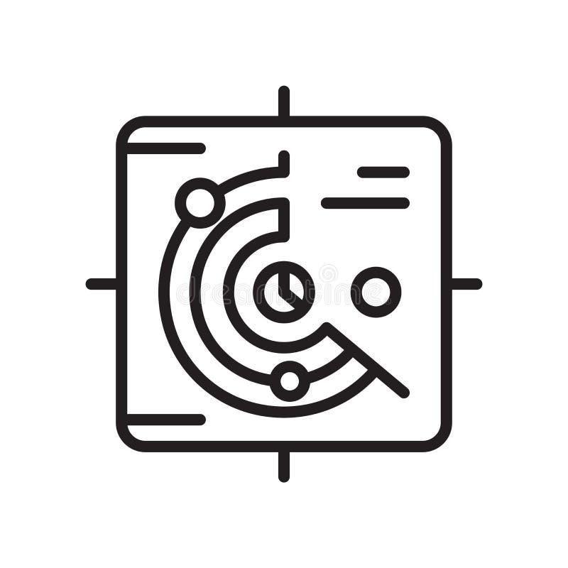 Vector del icono del radar aislado en el fondo blanco, muestra del radar, lin libre illustration Vector del icono del radar aislado en el fondo blanco, muestra del radar, lin libre illustration