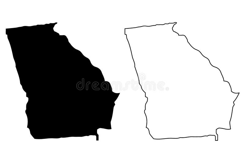 Vector del mapa de Georgia stock de ilustración Vector del mapa de Georgia stock de ilustración