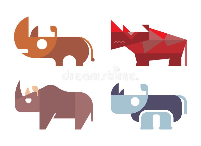 Vector del rinoceronte stock de ilustración Vector del rinoceronte stock de ilustración