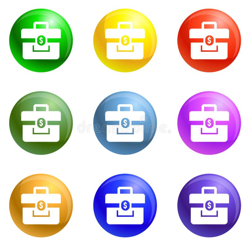 Vector del sistema de los iconos del bolso del dinero del soborno del hombre ilustración del vector Vector del sistema de los iconos del bolso del dinero del soborno del hombre ilustración del vector