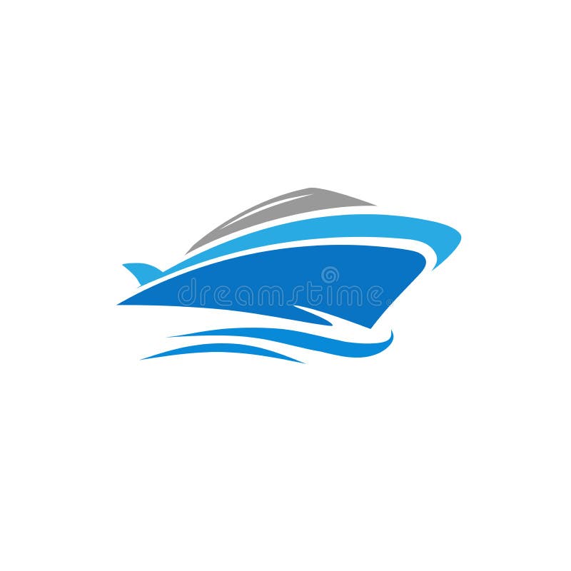 Vector del yate, concepto del logotipo del barco de la velocidad stock de ilustración Vector del yate, concepto del logotipo del barco de la velocidad stock de ilustración