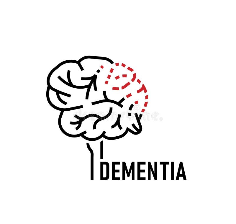 Vector Dementia Poster in Outline Style. Editable Illustration Stock ...