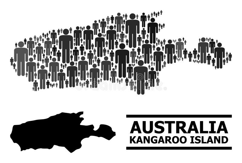 Demographics Kangaroo Island Map Stock Vector Illustration of people
