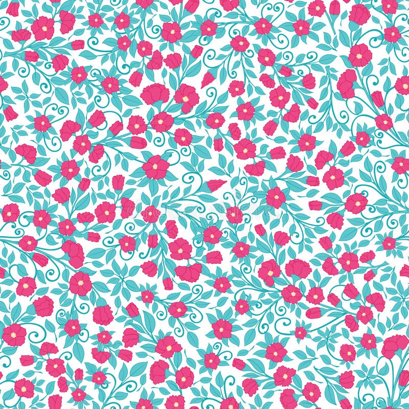 Vector dense bright floral seamless pattern royalty free illustration