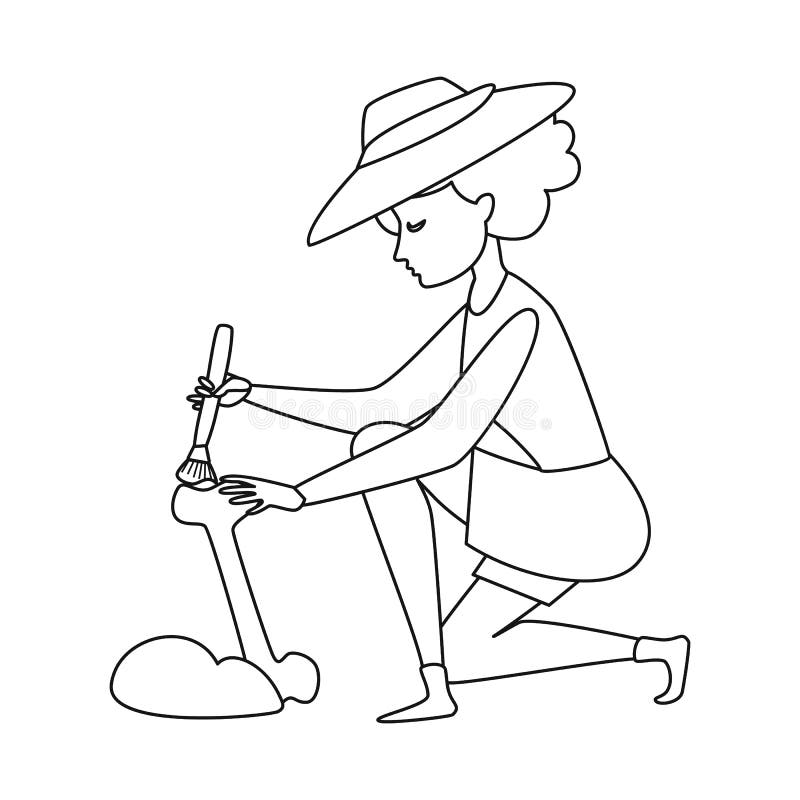 Isolated Object Of Archaeologist And Girl Symbol Collection Of Archaeologist And Pit Vector Icon For Stock Stock Vector Illustration Of Seeker Attributes