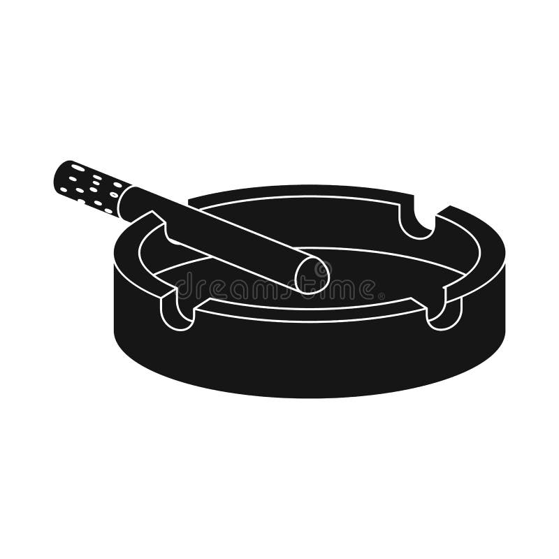 Vector design of ashtray and cigarette logo. Collection of ashtray and trash stock symbol for web. royalty free illustration