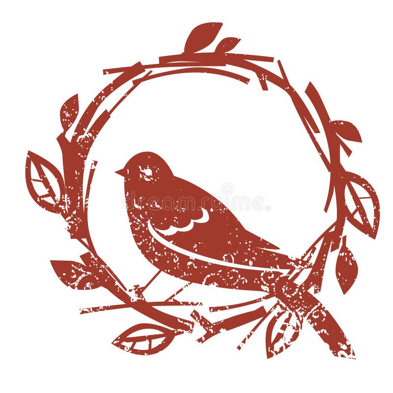 Vector design with bird and nest