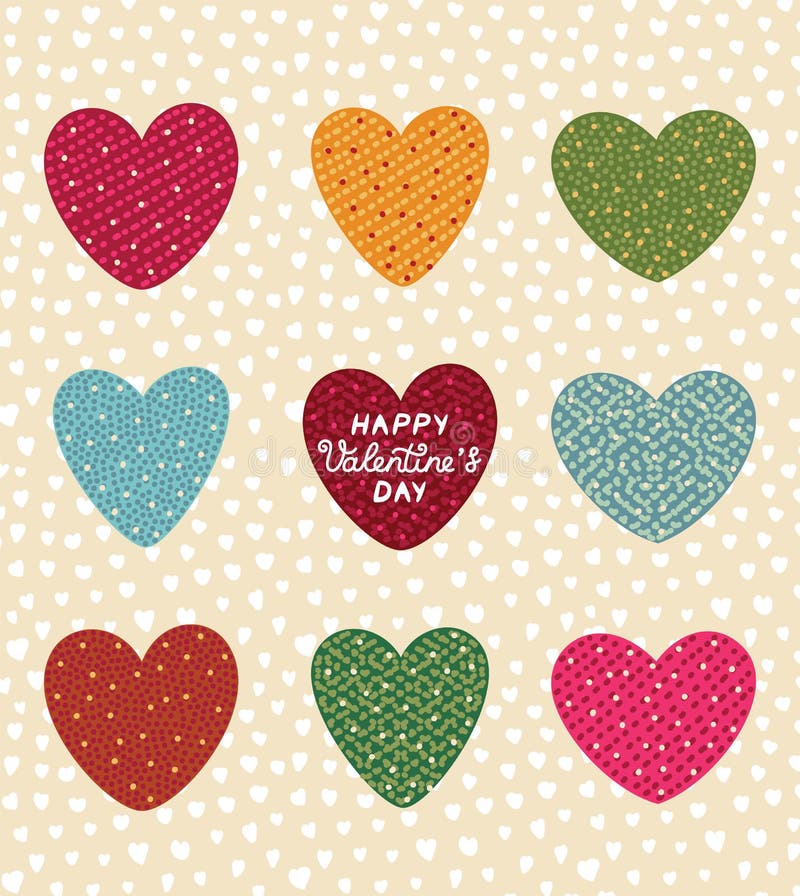 Vector design concept for Valentines Day. Cute posters, valentines day greetings. stock illustration Vector design concept for Valentines Day. Cute posters, valentines day greetings. stock illustration