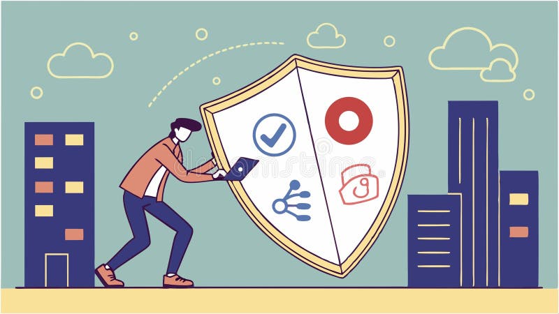 Cyber security shield, data protection and network safety vector design Generative AI vector illustration