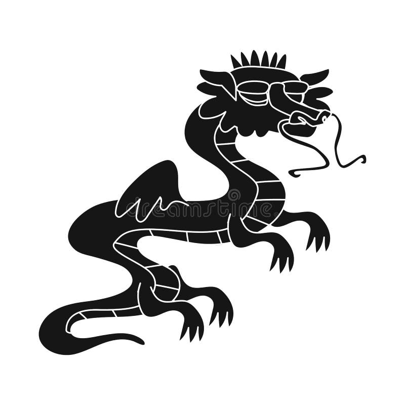 Vector Design of Dragon and Tail Sign. Set of Dragon and Claw Stock