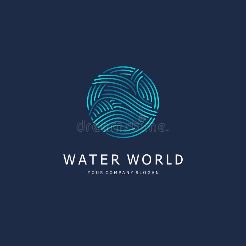 Vector design element. Water sign. Circle with waves royalty free illustration Vector design element. Water sign. Circle with waves royalty free illustration
