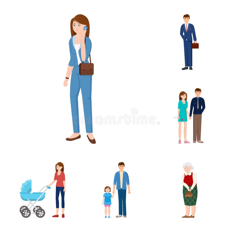 Isolated Object of Family and People Sign. Set of Family and Avatar ...