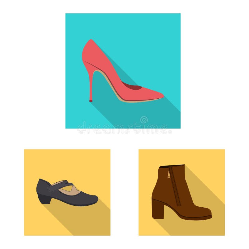 Vector Design of Footwear and Woman Logo. Set of Footwear and Foot ...