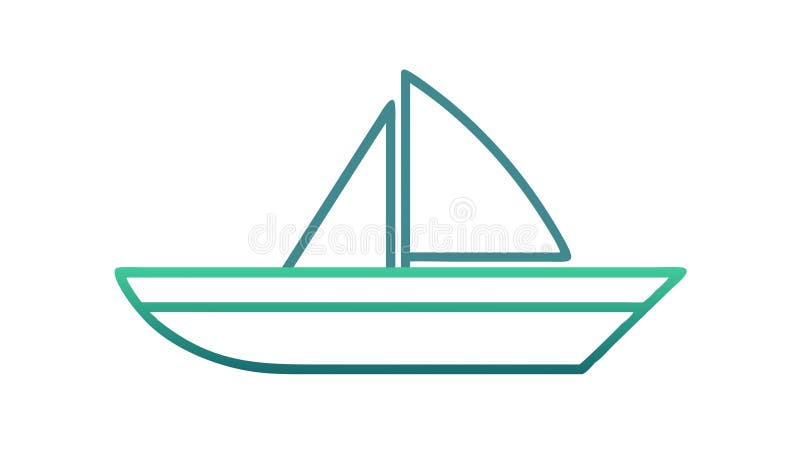 Vector-design för enkel segelbåt Ocean Travel Aquatic Adventure-vektor Generative AI stock illustrationer
