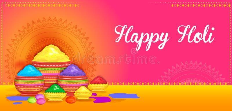 Illustration of abstract colorful happy holi background card design for color festival of india celebration greetings CanStock